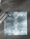 Aegean Elegance Washables Collection Area Rug -  Naxos Square Navy Blue  lifestyle 97