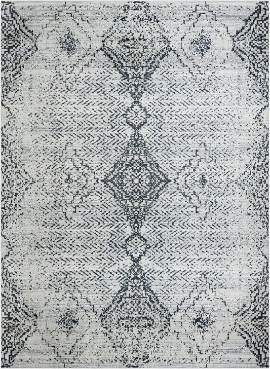 Aegean Elegance Washables Collection Area Rug -  Naxos Rectangle Black and White Main
