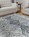 Aegean Elegance Washables Collection Area Rug -  Naxos Square Black and White  lifestyle 34