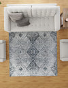 Aegean Elegance Washables Collection Area Rug -  Naxos Square Black and White  lifestyle 96