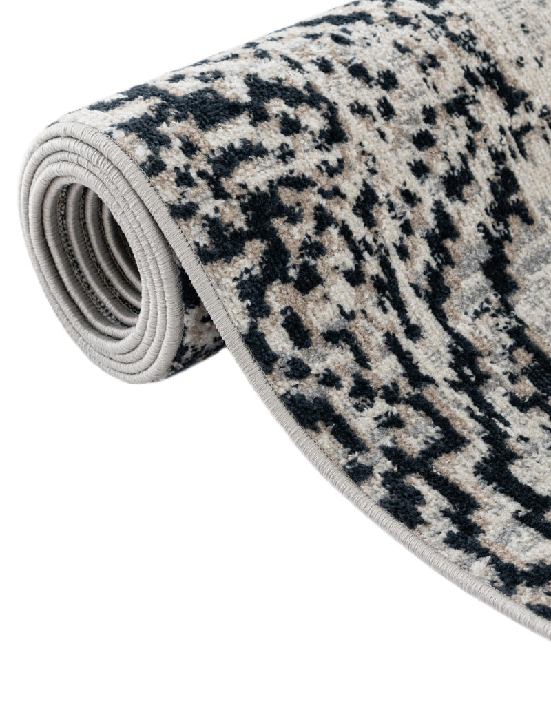 Aegean Elegance Washables Collection Area Rug -  Naxos Rectangle Black and White  lifestyle 11
