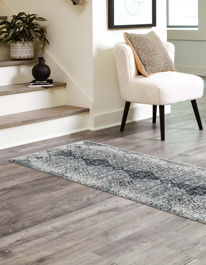 Aegean Elegance Washables Collection Area Rug -  Naxos Runner Black and White  lifestyle 28