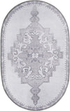 Heritage Elegance Collection Area Rug -  Winterthur (white Gray) Oval Gray and White  lifestyle 33