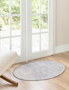 Heritage Elegance Collection Area Rug -  Windsor (Gray) Oval Gray  lifestyle 24