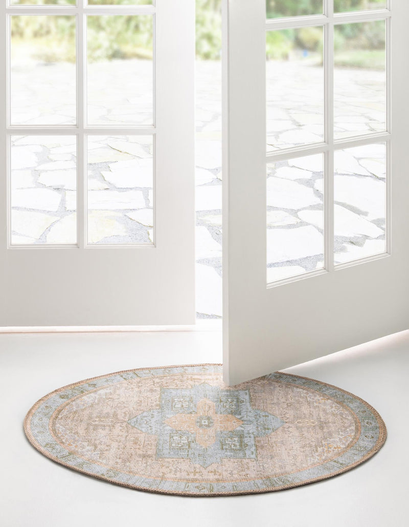 Heritage Elegance Collection Area Rug -  Windsor (Light Brown) Oval Light Brown  lifestyle 20