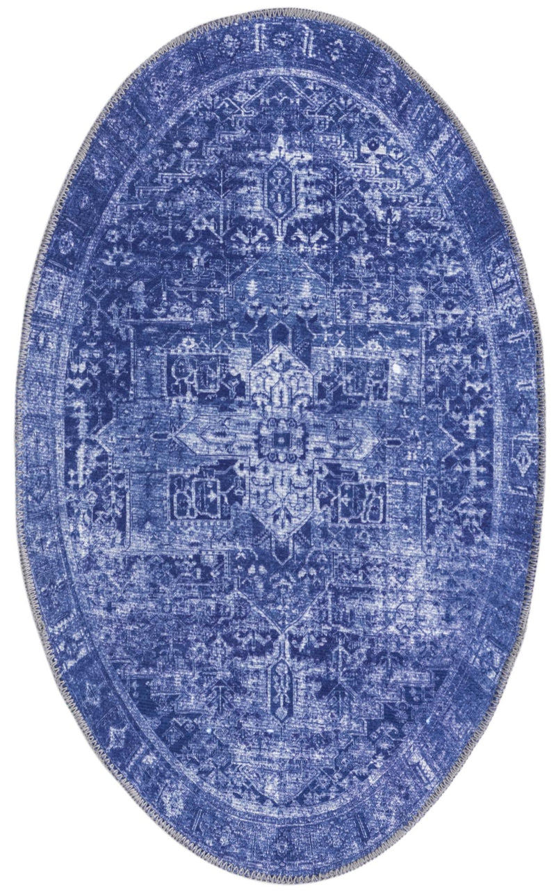 Heritage Elegance Collection Area Rug -  Windsor (Navy Blue) Oval Navy Blue  lifestyle 19