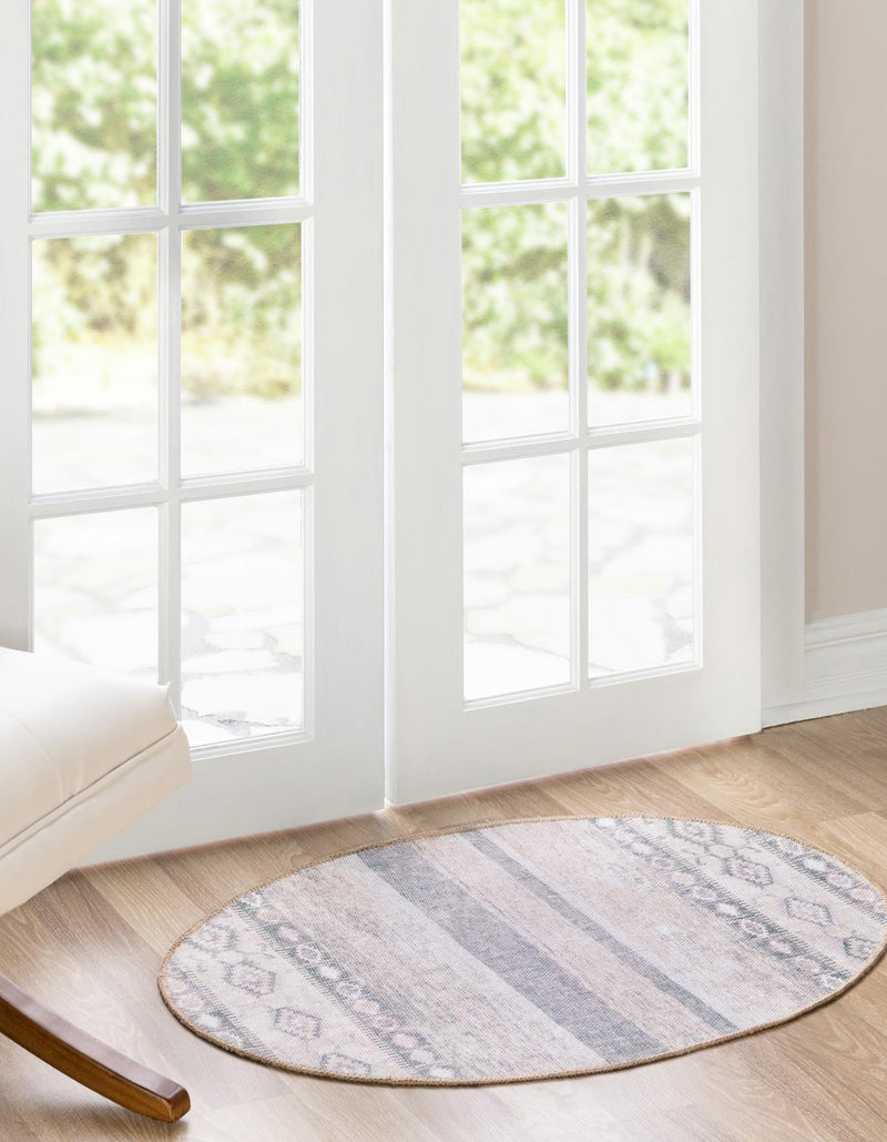 Heritage Elegance Collection Area Rug -  Edinburgh Oval Gray  lifestyle 73