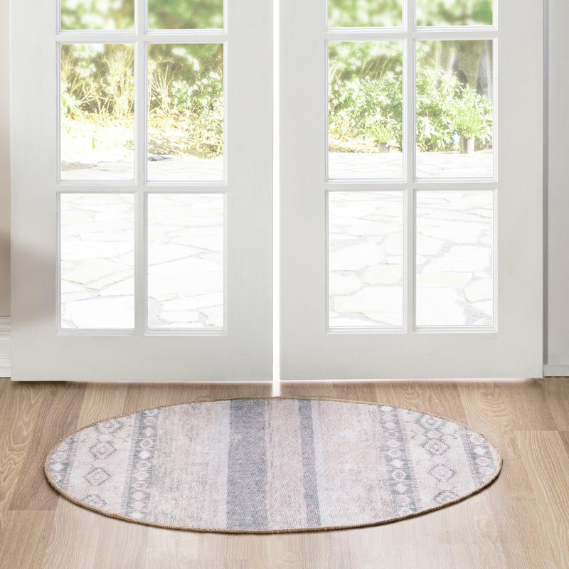 Heritage Elegance Collection Area Rug -  Edinburgh Oval Gray  lifestyle 100