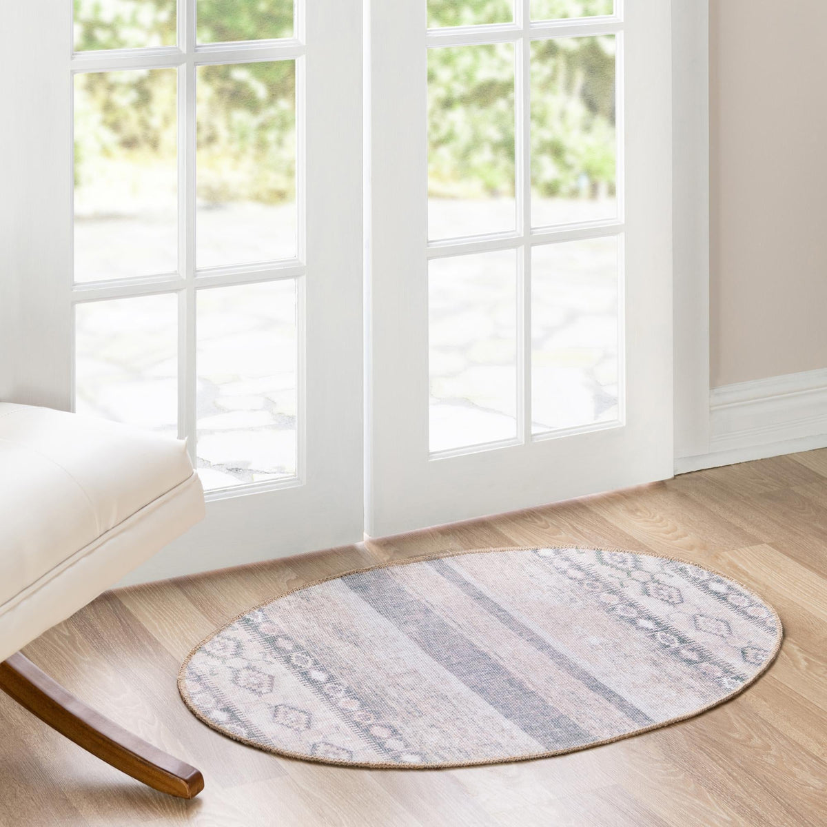 Heritage Elegance Collection Area Rug -  Edinburgh Oval Gray  lifestyle 111