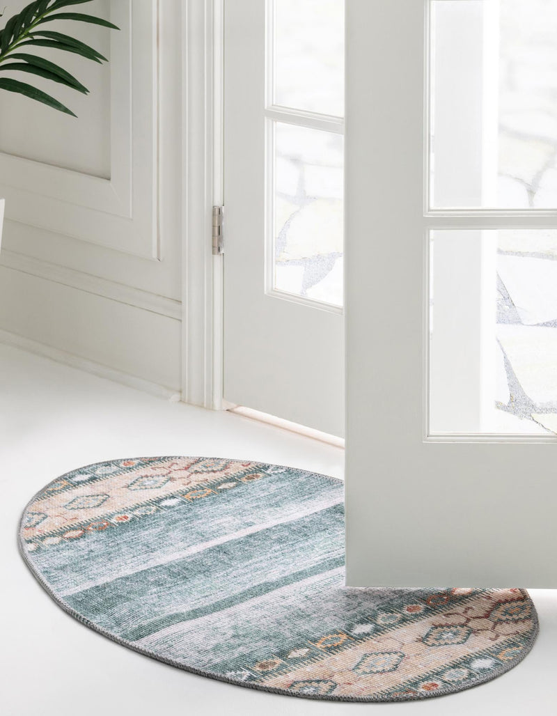 Heritage Elegance Collection Area Rug -  Edinburgh Oval Green  lifestyle 58