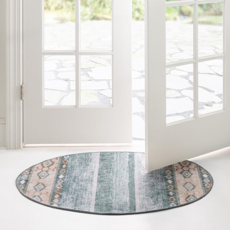 Heritage Elegance Collection Area Rug -  Edinburgh Oval Green  lifestyle 114