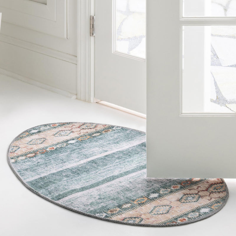 Heritage Elegance Collection Area Rug -  Edinburgh Oval Green  lifestyle 118