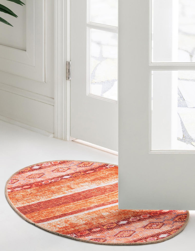 Heritage Elegance Collection Area Rug -  Edinburgh Oval Rust Red  lifestyle 74