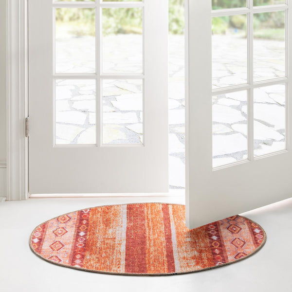 Heritage Elegance Collection Area Rug -  Edinburgh Oval Rust Red  lifestyle 101