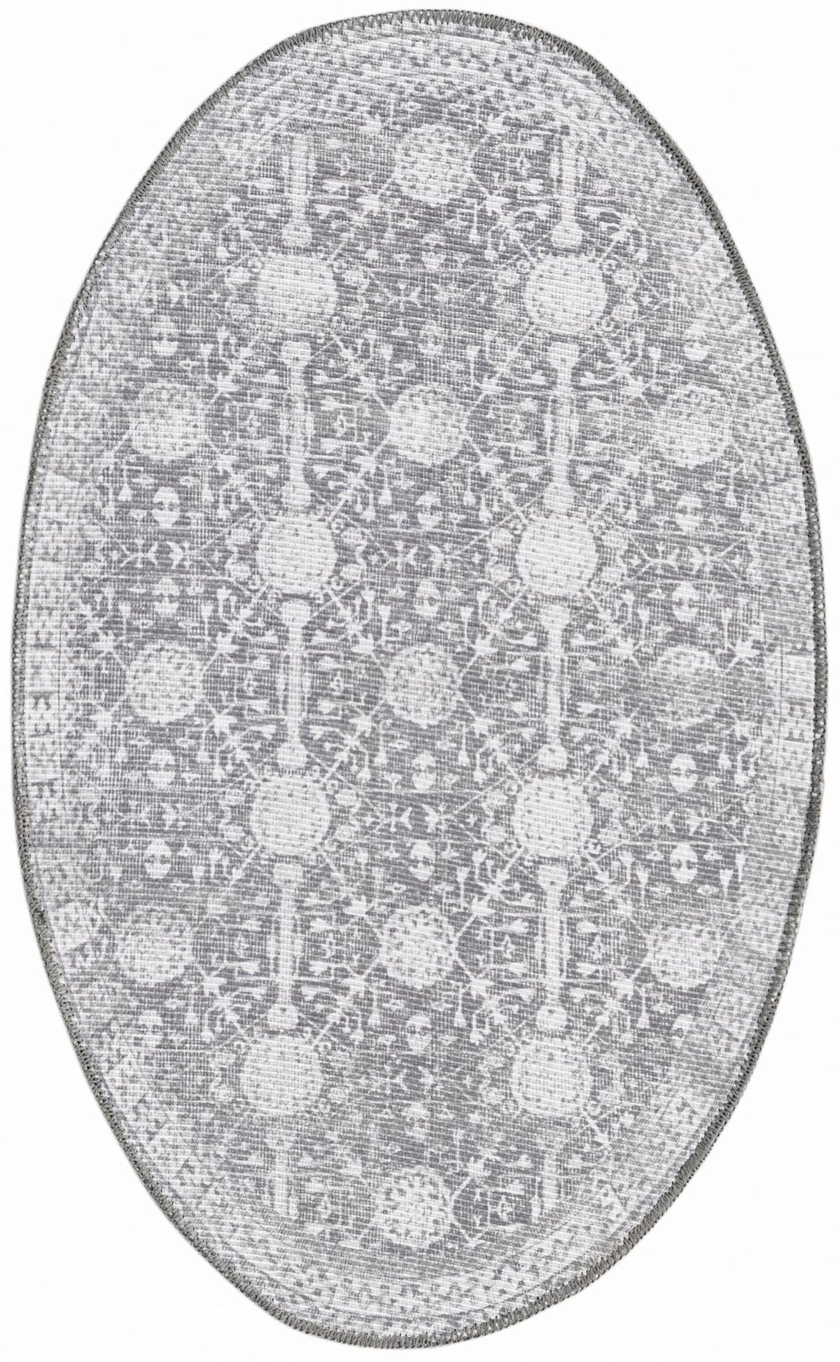 Heritage Elegance Collection Area Rug -  Chatsworth Oval Gray  lifestyle 43