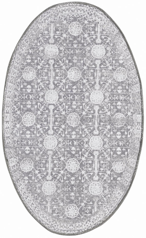 Heritage Elegance Collection Area Rug -  Chatsworth Oval Gray  lifestyle 43