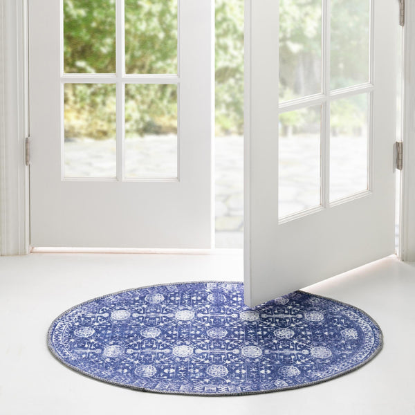 Heritage Elegance Collection Area Rug -  Chatsworth Oval Navy Blue  lifestyle 102