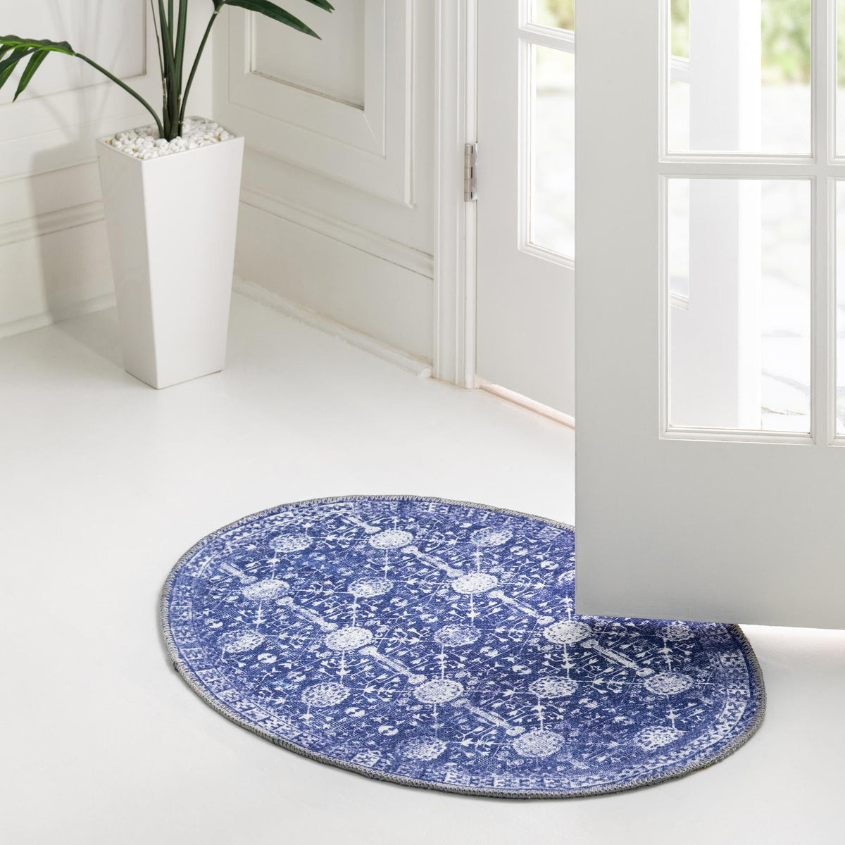Heritage Elegance Collection Area Rug -  Chatsworth Oval Navy Blue  lifestyle 107