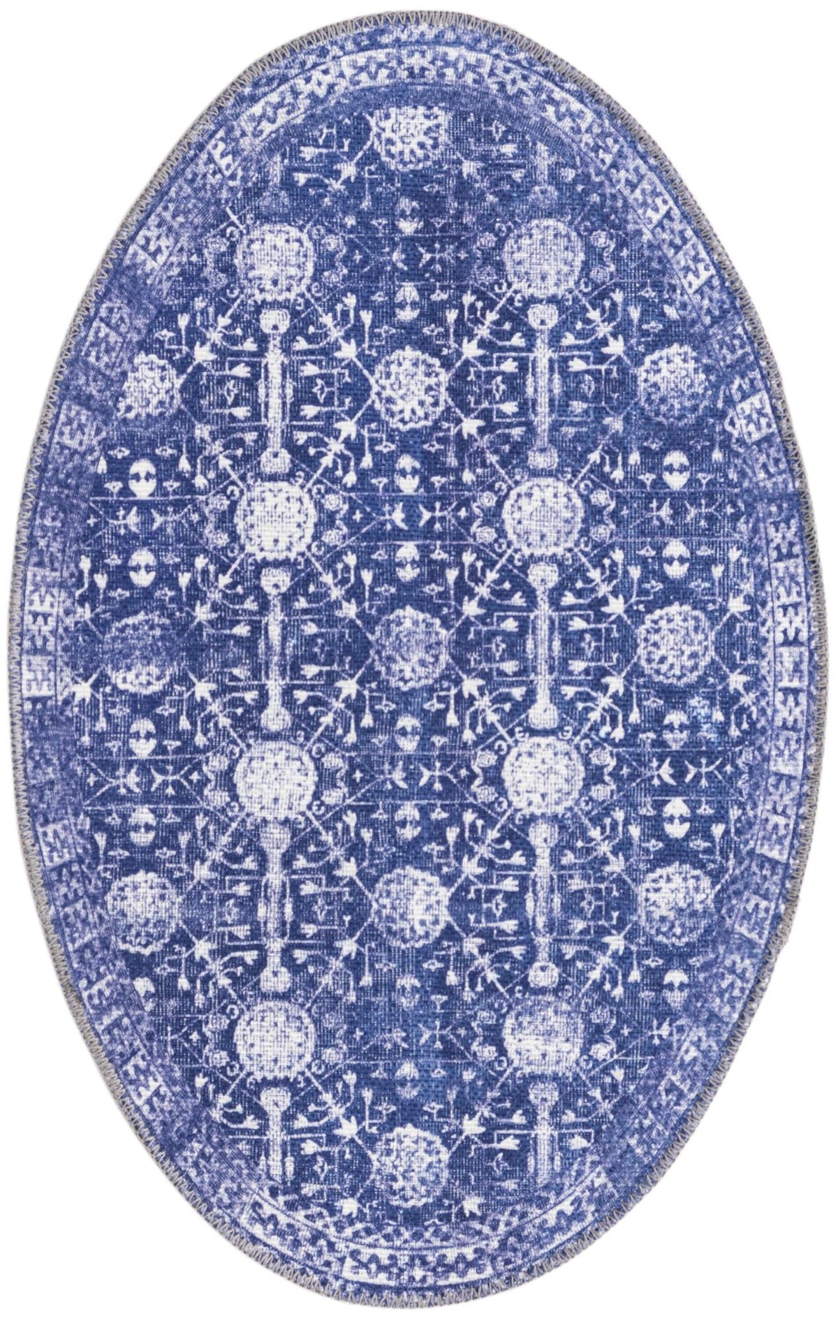 Heritage Elegance Collection Area Rug -  Chatsworth Oval Navy Blue  lifestyle 37
