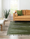 Thar Cotton Collection Area Rug - Jaisalmer (Green) Square Green  lifestyle 25