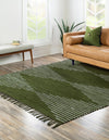 Thar Cotton Collection Area Rug - Jaisalmer (Green) Square Green  lifestyle 29