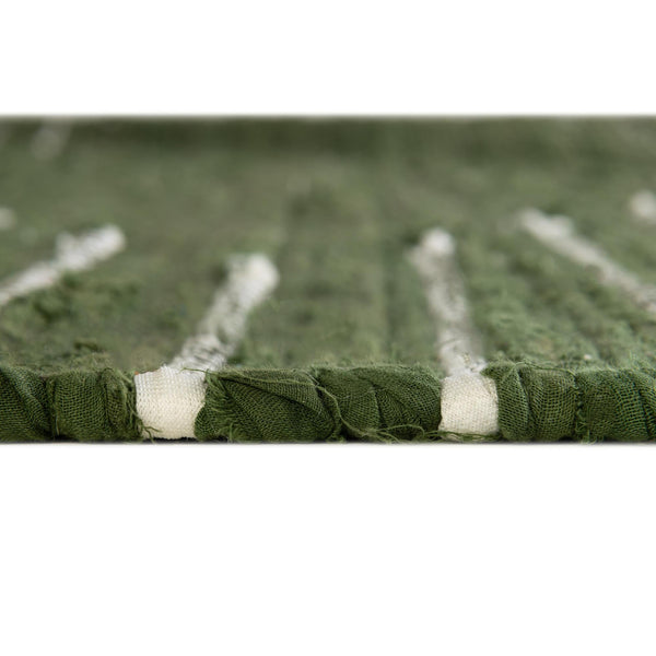 Thar Cotton Collection Area Rug - Jaisalmer (Green) Square Green  lifestyle 46