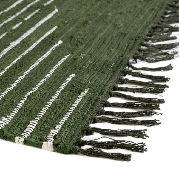 Thar Cotton Collection Area Rug - Jaisalmer (Green) Square Green  lifestyle 49