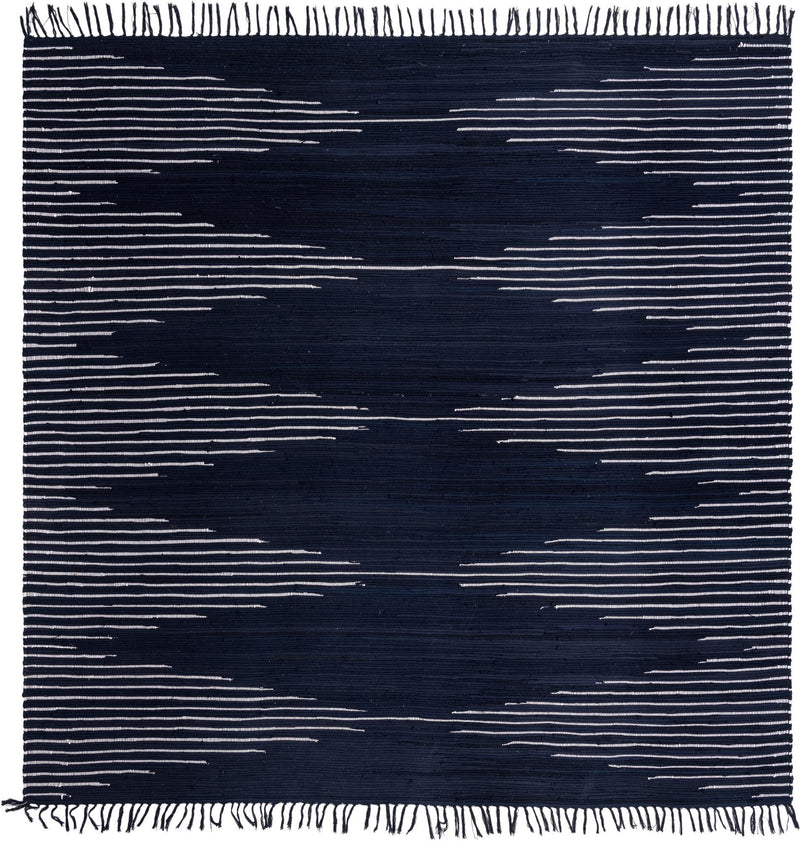 Thar Cotton Collection Area Rug - Jaisalmer (Navy Blue) Square Navy Blue  lifestyle 43
