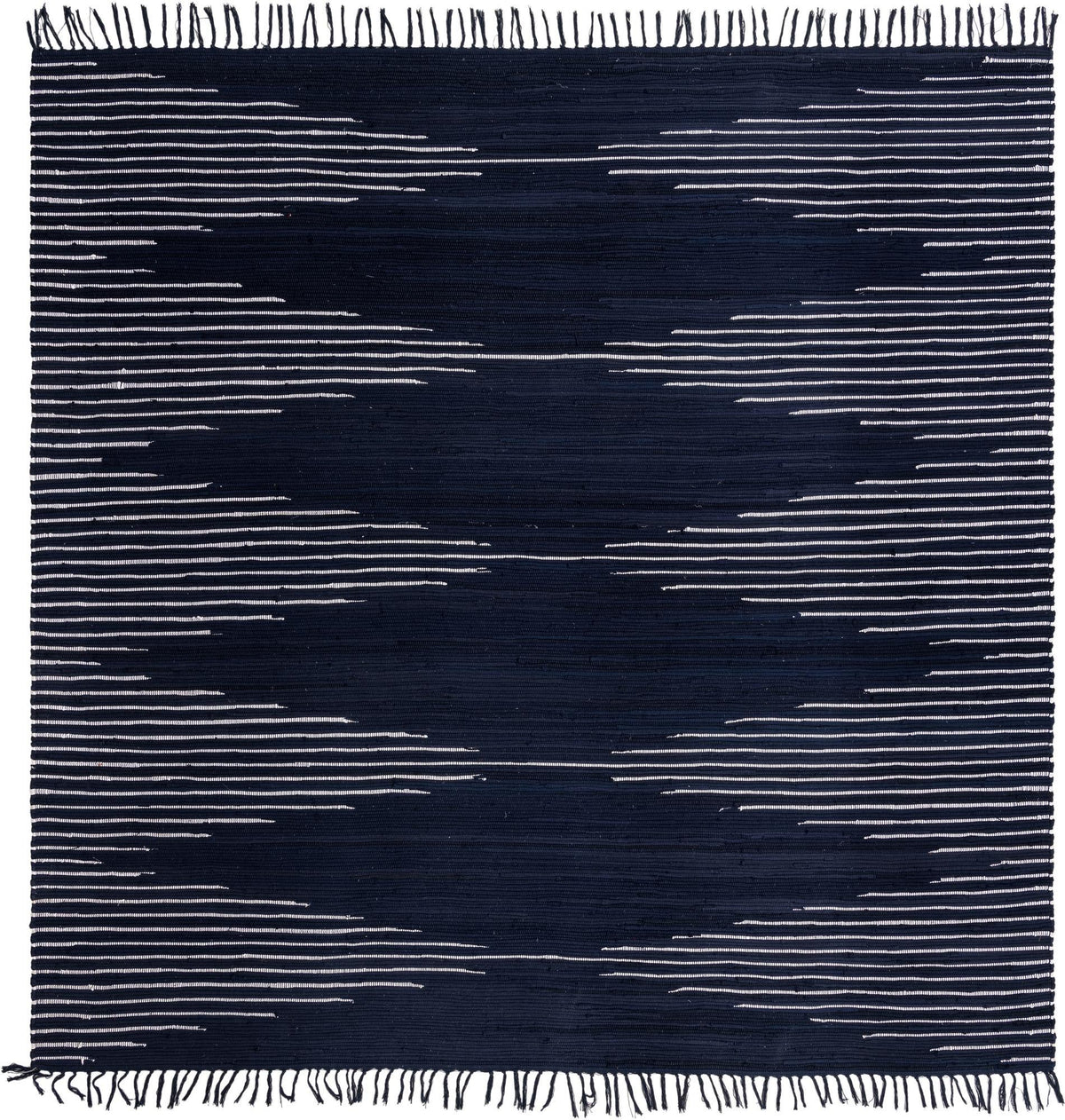 Thar Cotton Collection Area Rug - Jaisalmer Square Navy Blue  lifestyle 36