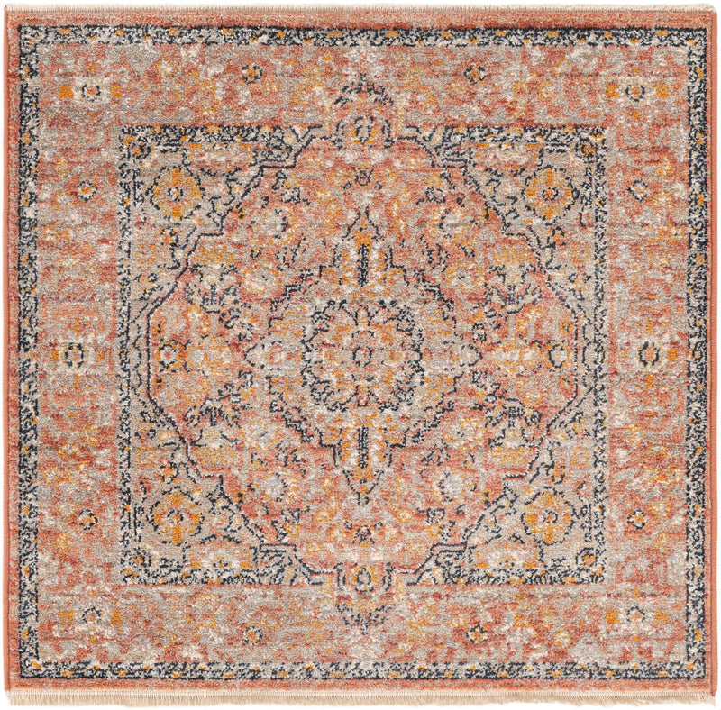 Seville Stripes Collection Area Rug - Cadiz (Brick Red) Square Brick Red  lifestyle 43
