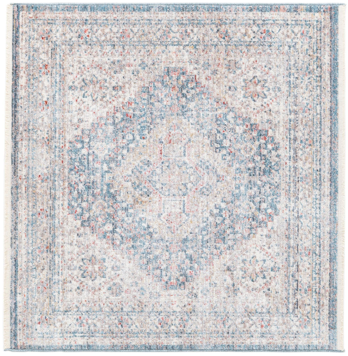 Regal Estates Collection Area Rug - Majesty Square Blue  lifestyle 52