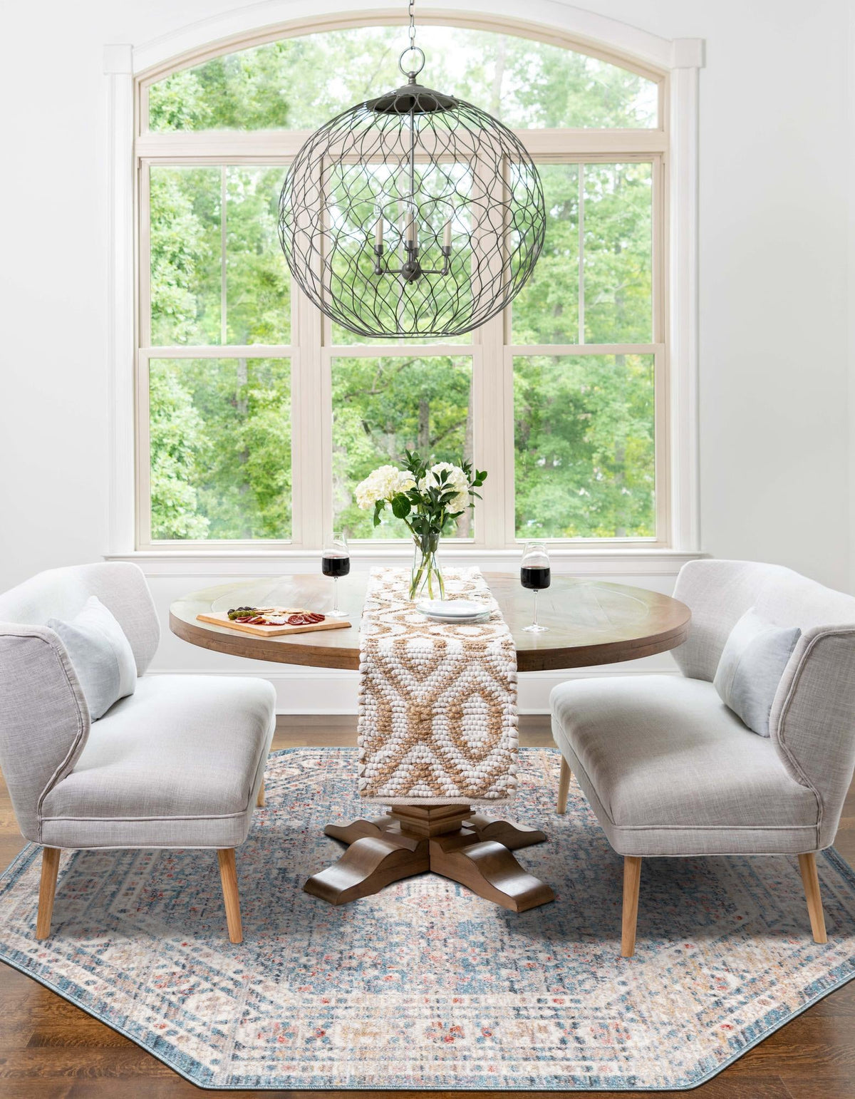Regal Estates Collection Area Rug - Majesty Octagon Blue  lifestyle 75