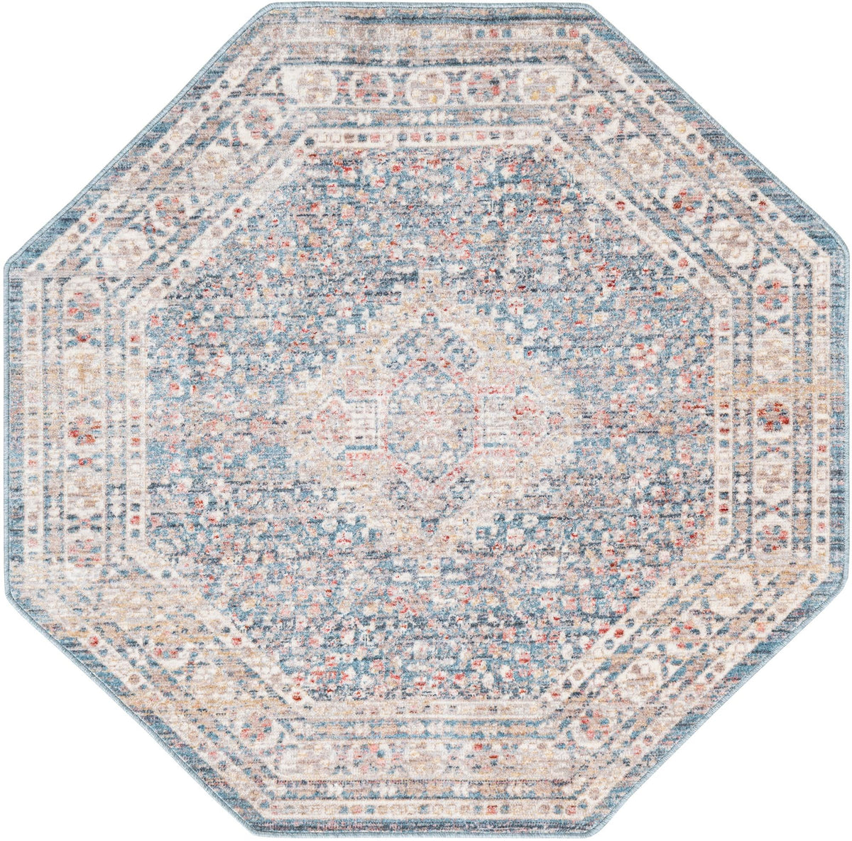 Regal Estates Collection Area Rug - Majesty Octagon Blue  lifestyle 53