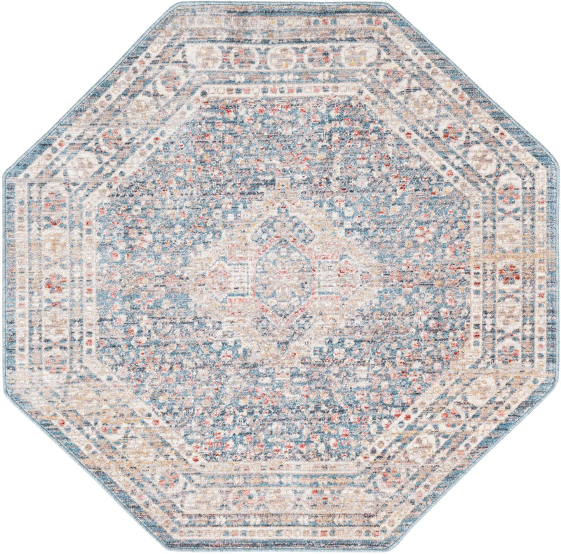 Regal Estates Collection Area Rug - Majesty Octagon Blue  lifestyle 53