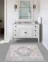 Regal Estates Collection Area Rug - Majesty Square Blue  lifestyle 68