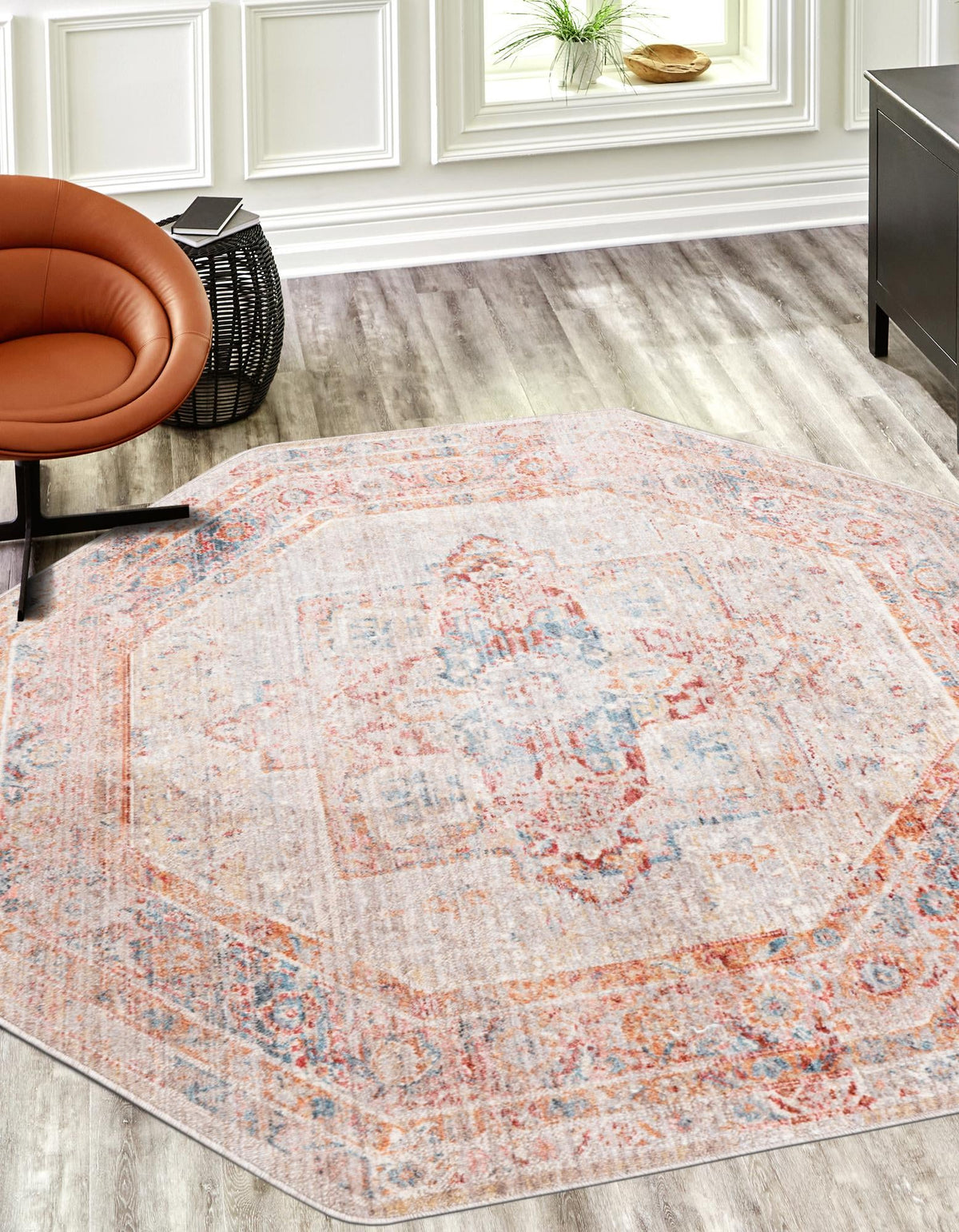 Regal Estates Collection Area Rug -  Monarch Octagon Multi  lifestyle 40