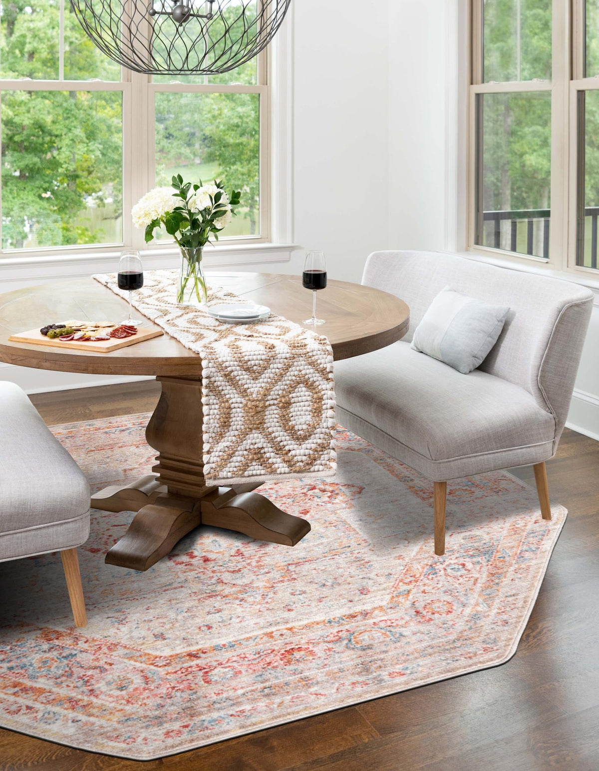 Regal Estates Collection Area Rug -  Monarch Octagon Multi  lifestyle 50