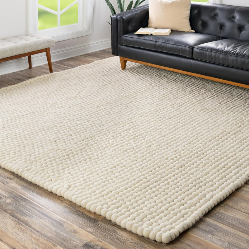 Wool Sphere Alley Collection Area Rug - Sphereville (Ivory) Square Ivory  lifestyle 54