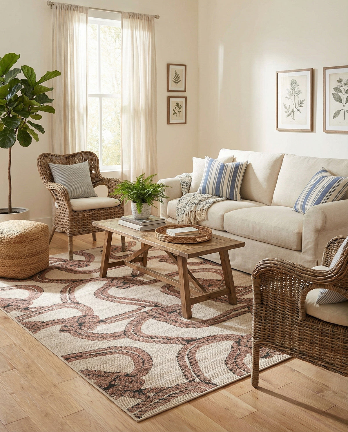 Seaside Haven Rugs Collection Area Rug -  Dunes Rectangle Beige  lifestyle 5