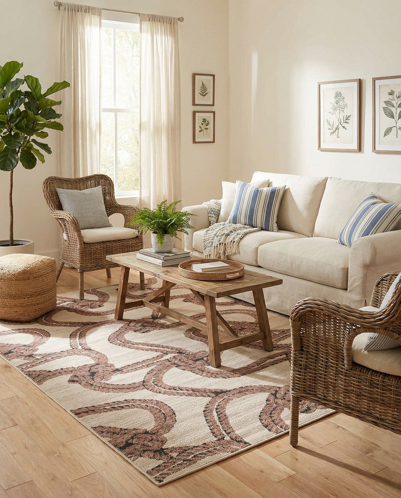 Seaside Haven Rugs Collection Area Rug -  Dunes Rectangle Beige  lifestyle 5