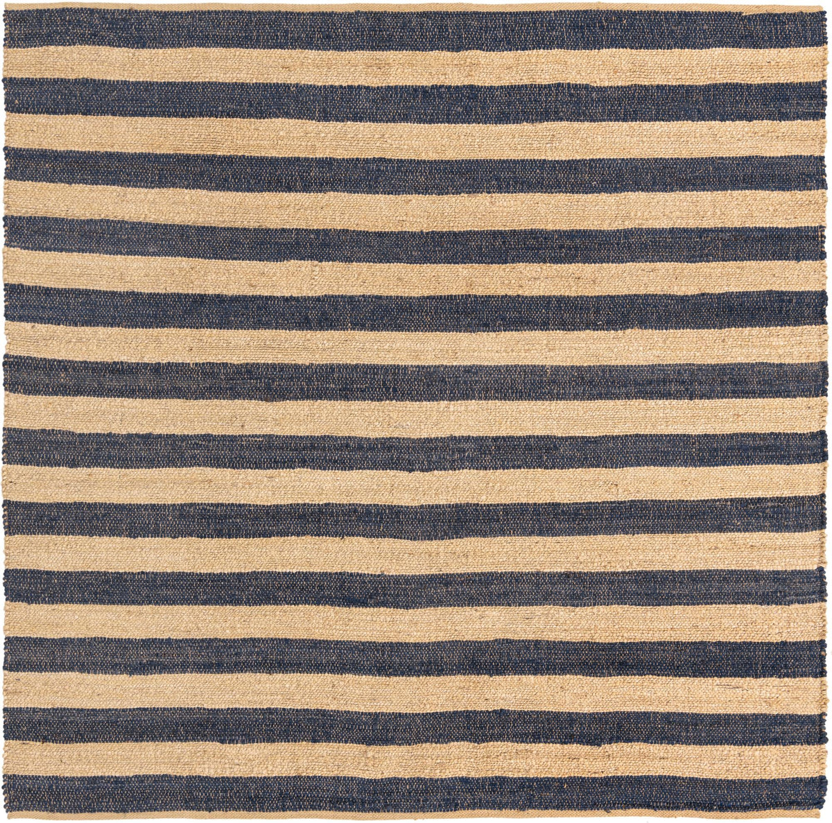 Woven Seaside Jute Collection Area Rug - Nantucket Square Ivory and Navy Blue  lifestyle 110