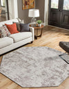 Luminara Sands Collection Area Rug - Serenity (Stone Gray) Octagon Stone Gray  lifestyle 25