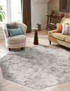 Luminara Sands Collection Area Rug - Serenity (Stone Gray) Octagon Stone Gray  lifestyle 33