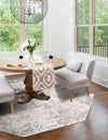 Luminara Sands Collection Area Rug - Serenity (Stone Gray) Octagon Stone Gray  lifestyle 35