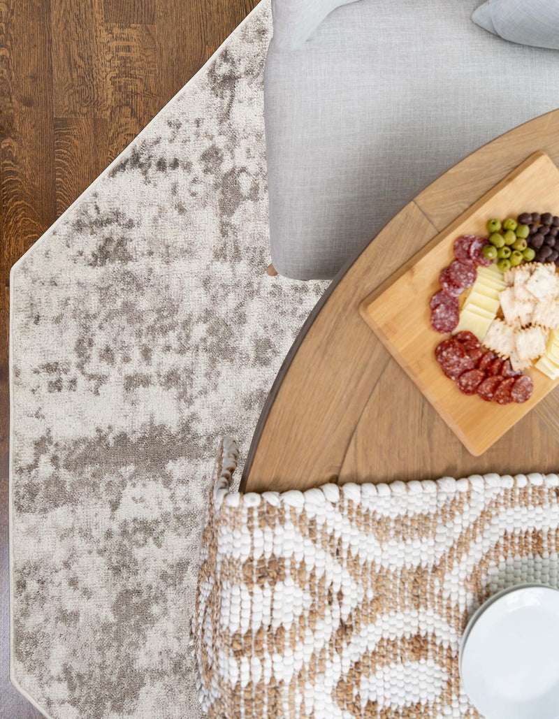 Luminara Sands Collection Area Rug - Elysium (Stone Gray) Octagon Stone Gray  lifestyle 40