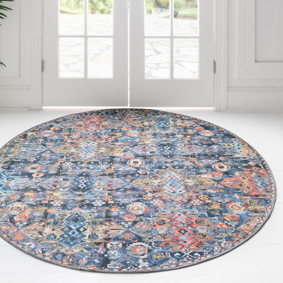 Heritage Elegance Collection Area Rug -  Potala Round Multi  lifestyle 79