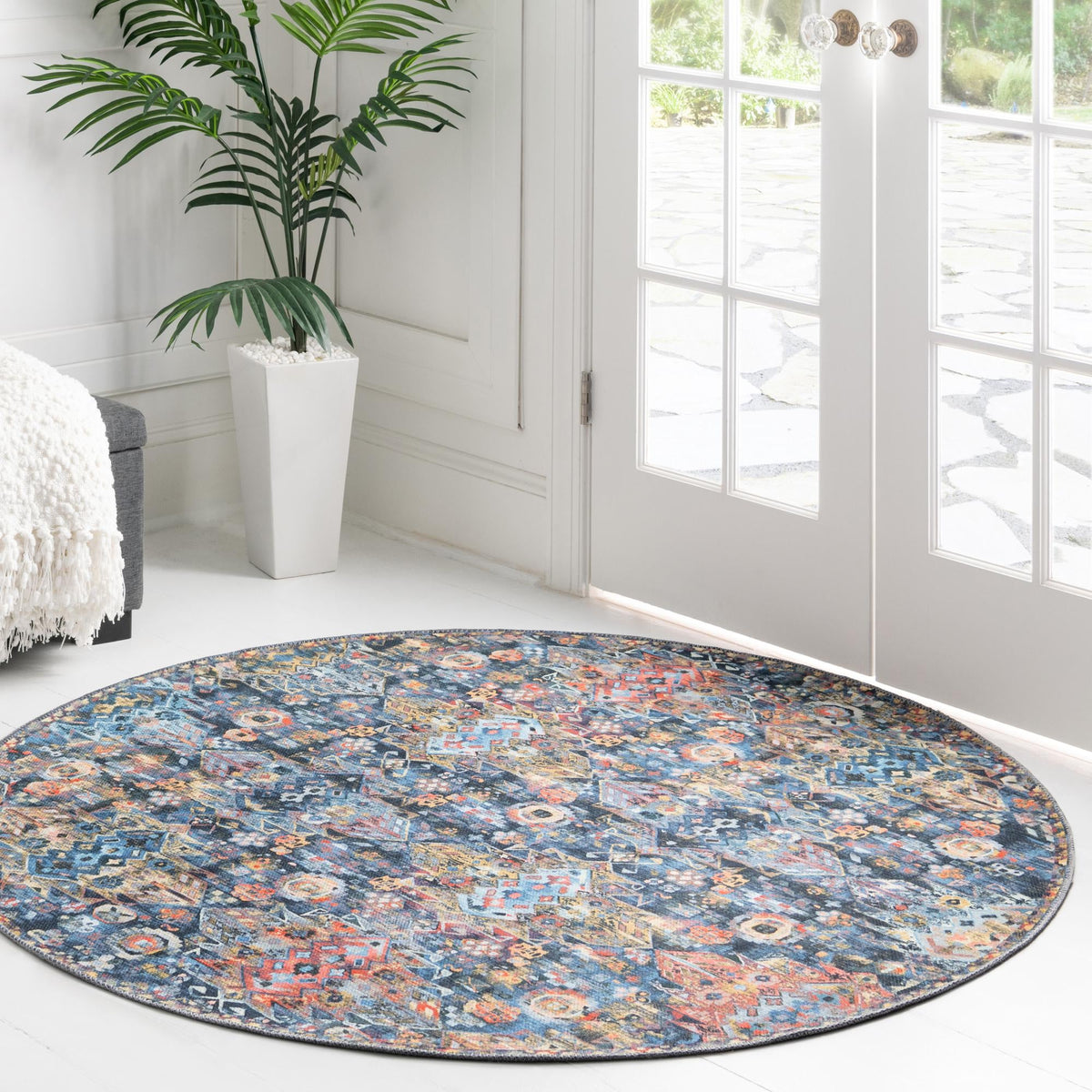 Heritage Elegance Collection Area Rug -  Potala Round Multi  lifestyle 89