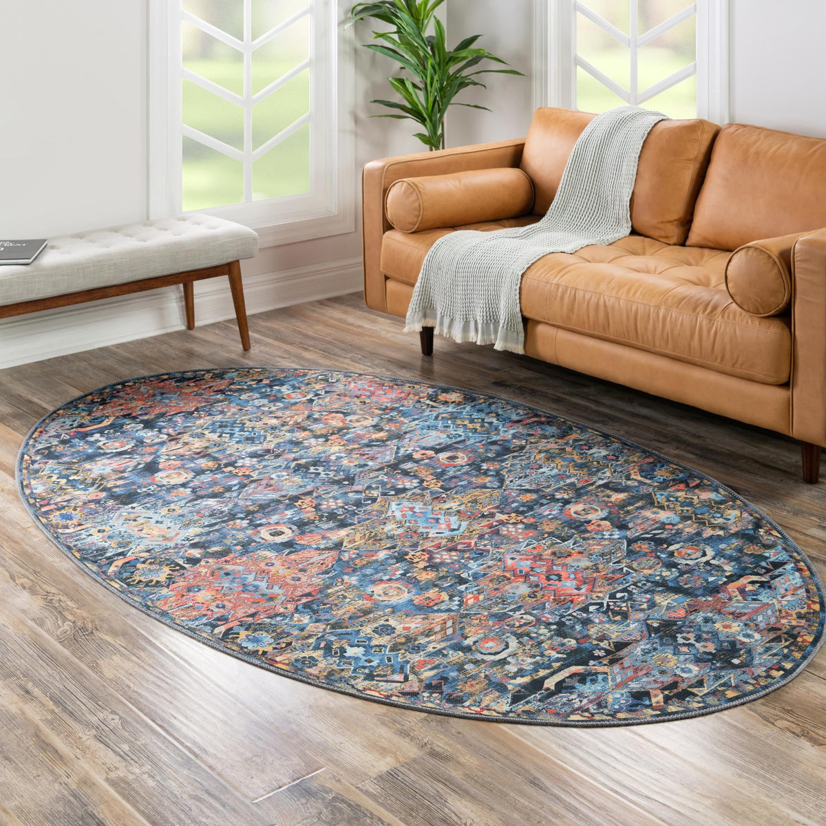 Heritage Elegance Collection Area Rug -  Potala Oval Multi  lifestyle 120
