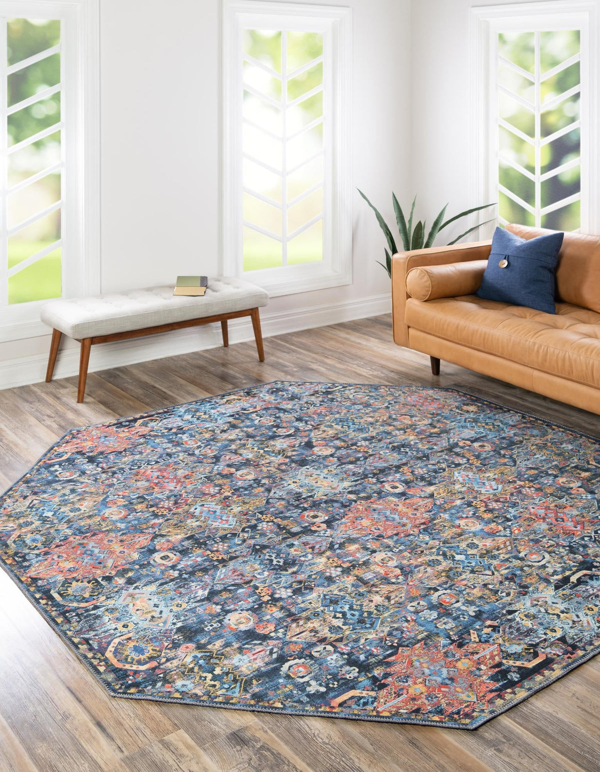 Heritage Elegance Collection Area Rug -  Potala Octagon Multi  lifestyle 56