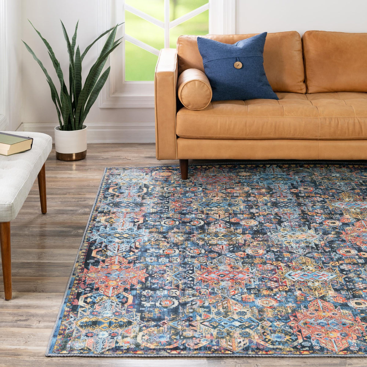 Heritage Elegance Collection Area Rug -  Potala Square Multi  lifestyle 81